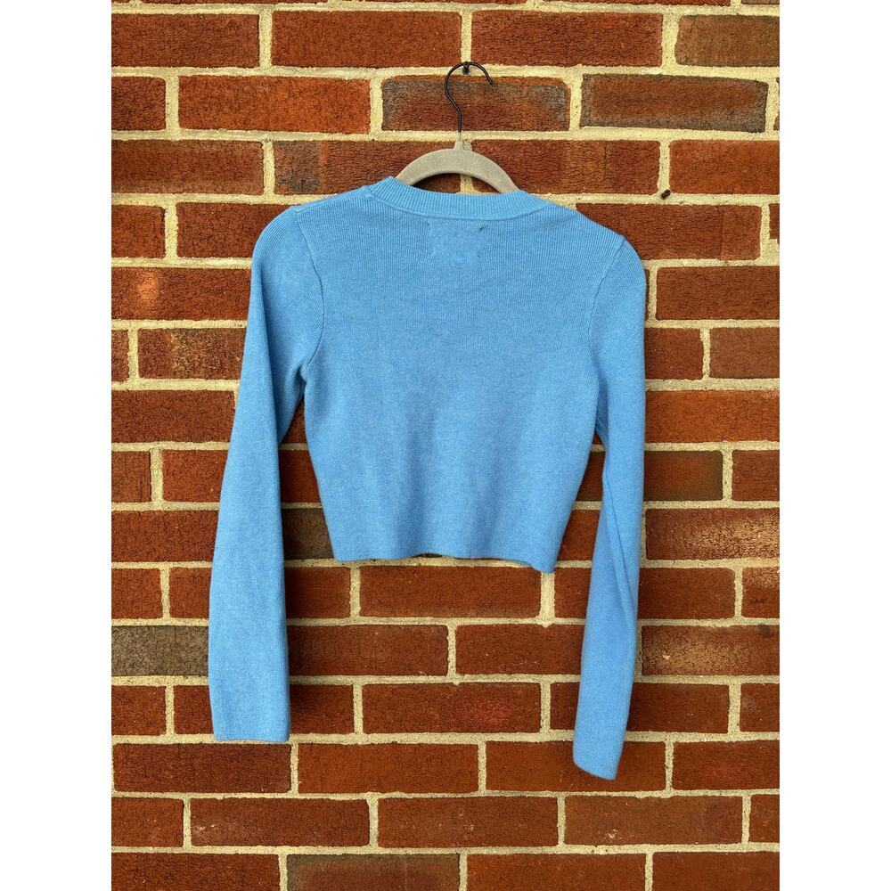 Zara Girls Blue Knit Crop Sweater Size 11-12 152 Long Sleeve Pullover Top - Picture 8 of 8
